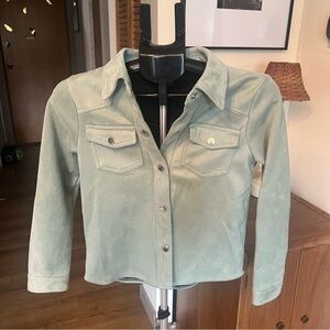 Jou Jou Women's Suede Jacket in Light Green
